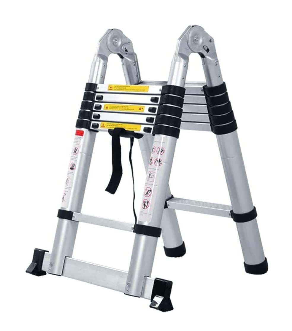 TREPPE Escalera Telescópica Aluminio Doble Cara 3,8m (1,9m + 1,9m)
