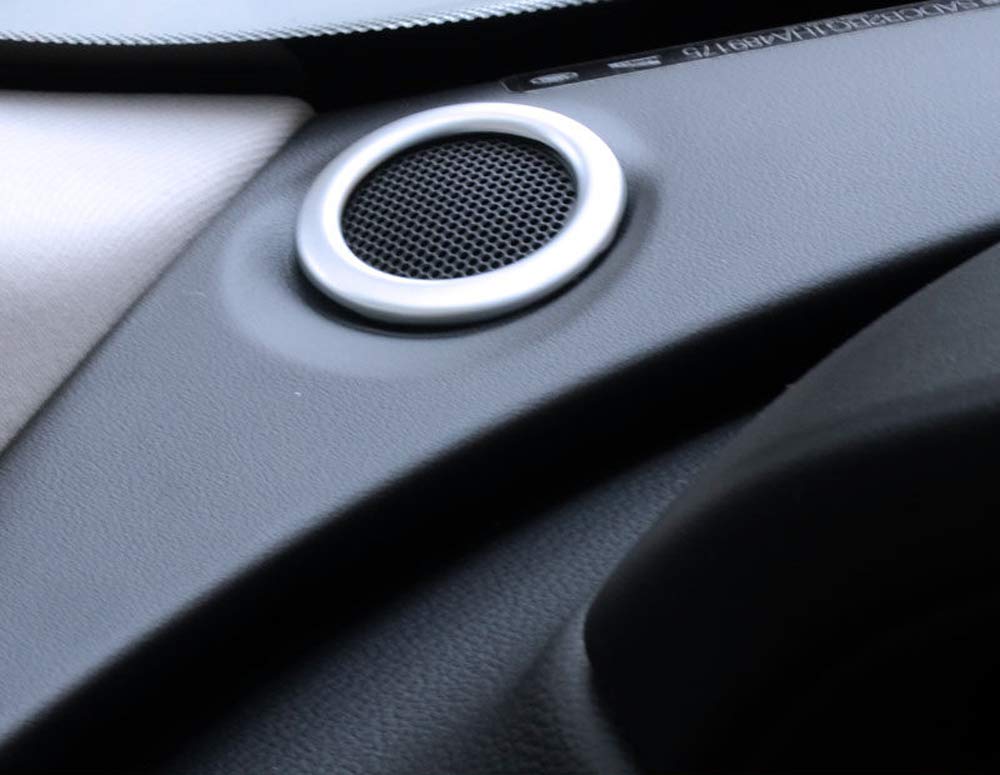 HIGH FLYING Inner Accessories Dashboard Speaker Cover Ring Decor Trim 2pcs ABS Matte for Jaguar F-Pace X761 XF X260 2016-2019 XE X760 2015-2017