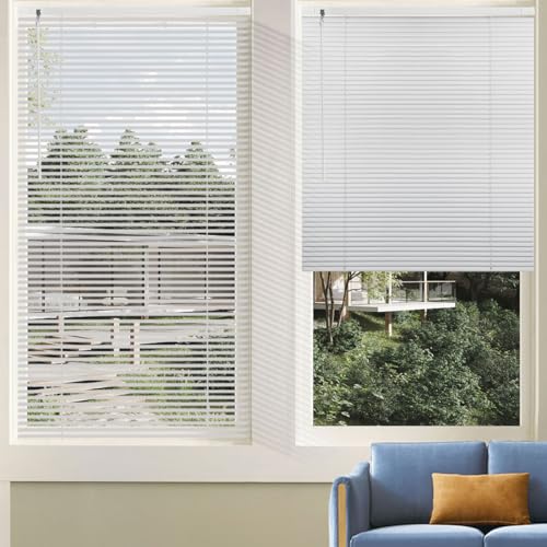 Custom Cordless Venetian Horizontal Blinds - No Drill No Tools Blinds Easy Installation for Window...