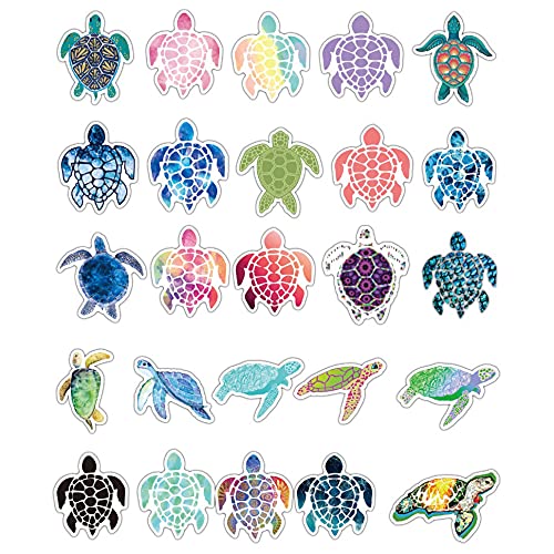Lot De 50 Autocollants Tortue - En Vinyle Imperméable - Pour Ordinateur Portable, Enfant, Voiture, Moto, Vélo, Skateboard, Bagages, Valise, Ordinateur