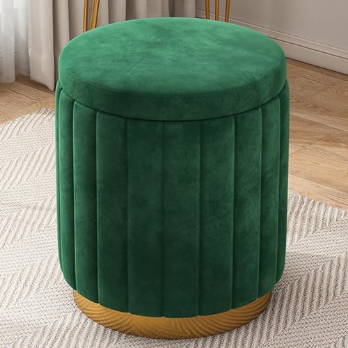 Moderno taburete de maquillaje redondo con almacenamiento silla de tocador compacta para sala de estar y dormitorio diseño elegante que ahorra espacio ideal para belleza y decoración del hog