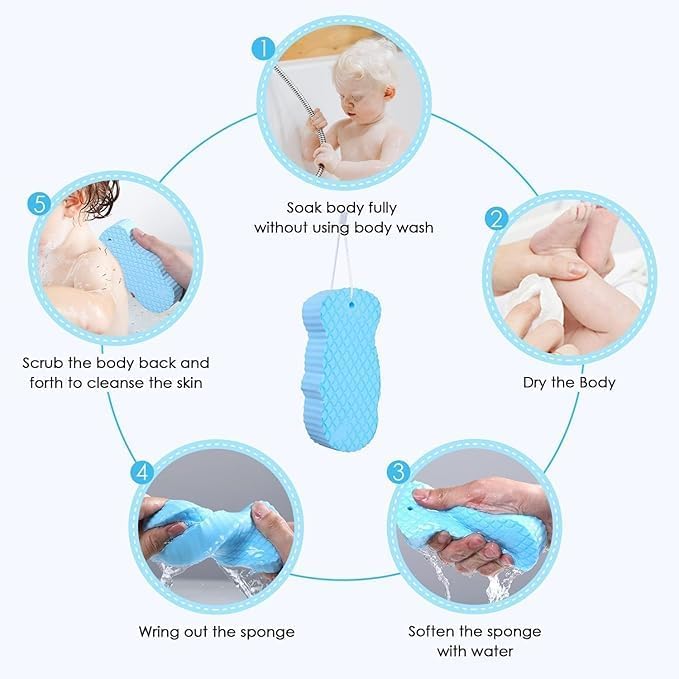 TONSYL Super Soft Bath Body Shower Scrub, Magic Bath Scrub, Dead Skin Remover, Super Soft Exfoliating Painless Scrub, Easy-to-Hold & Durable For Adults Children (Pack Of 4) 4