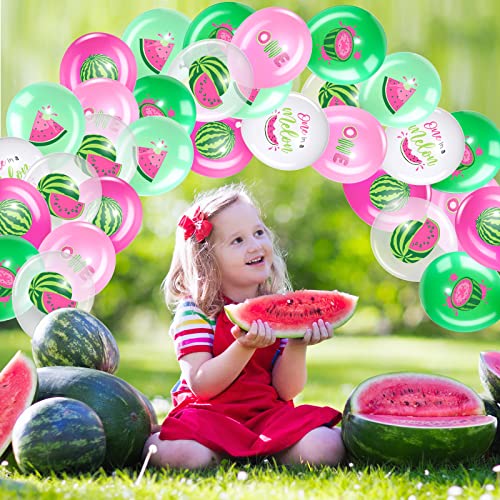 Zomiboo 36 Pcs Watermelon Party Balloons One Melon Birthday Party Watermelon Theme Decoration Summer Watermelon Theme Balloon Set 1st Birthday Decor for Party Supplies, 12 Inches - image 5