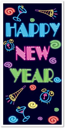 Happy New Year Door Cover Party Accessory (1 count) (1/Pkg)