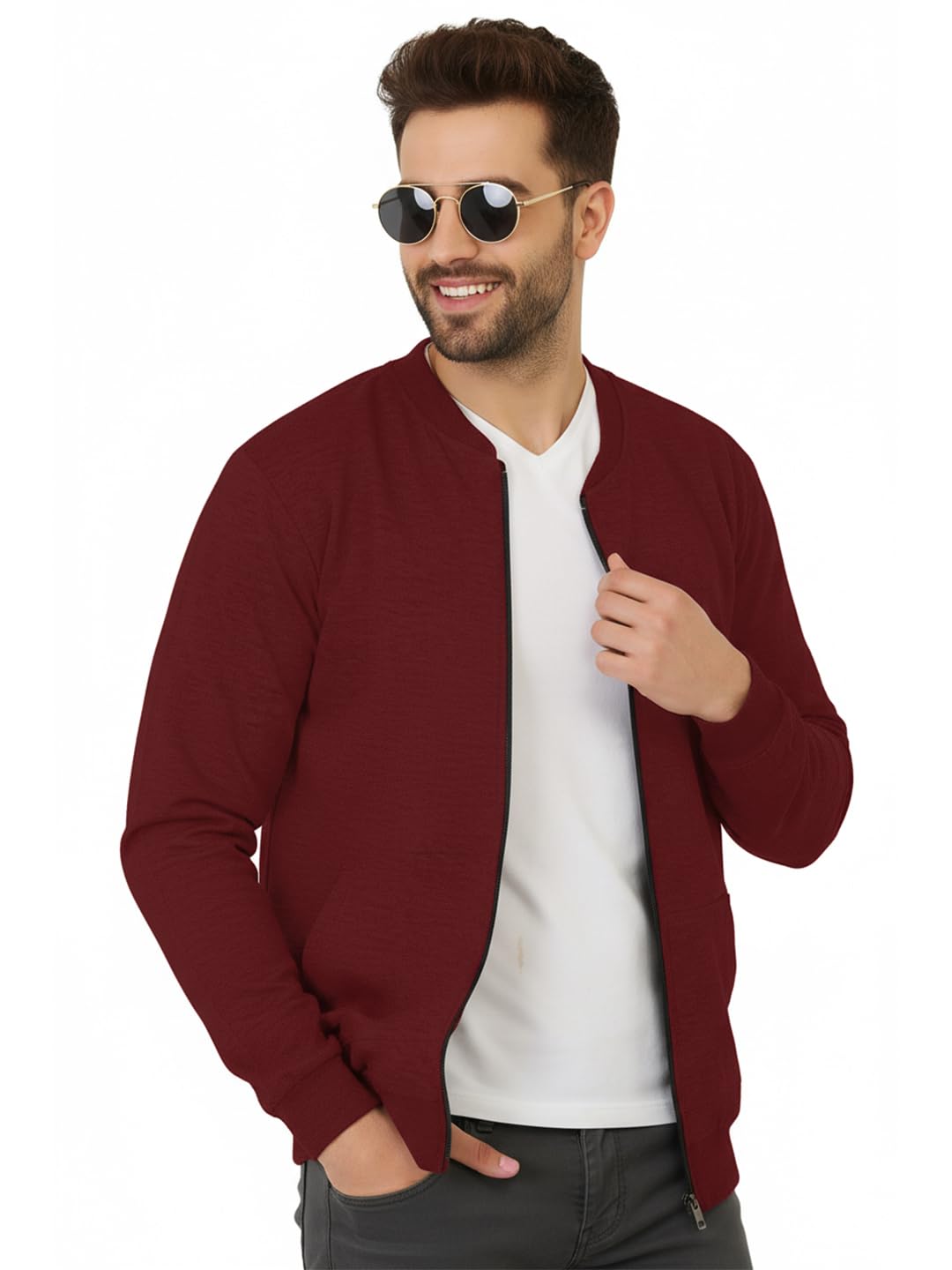 leotude Full Sleeve Regular Fit Fleece Bomber Winter Jacket For Mans (Color: Multicolor)-picture-43