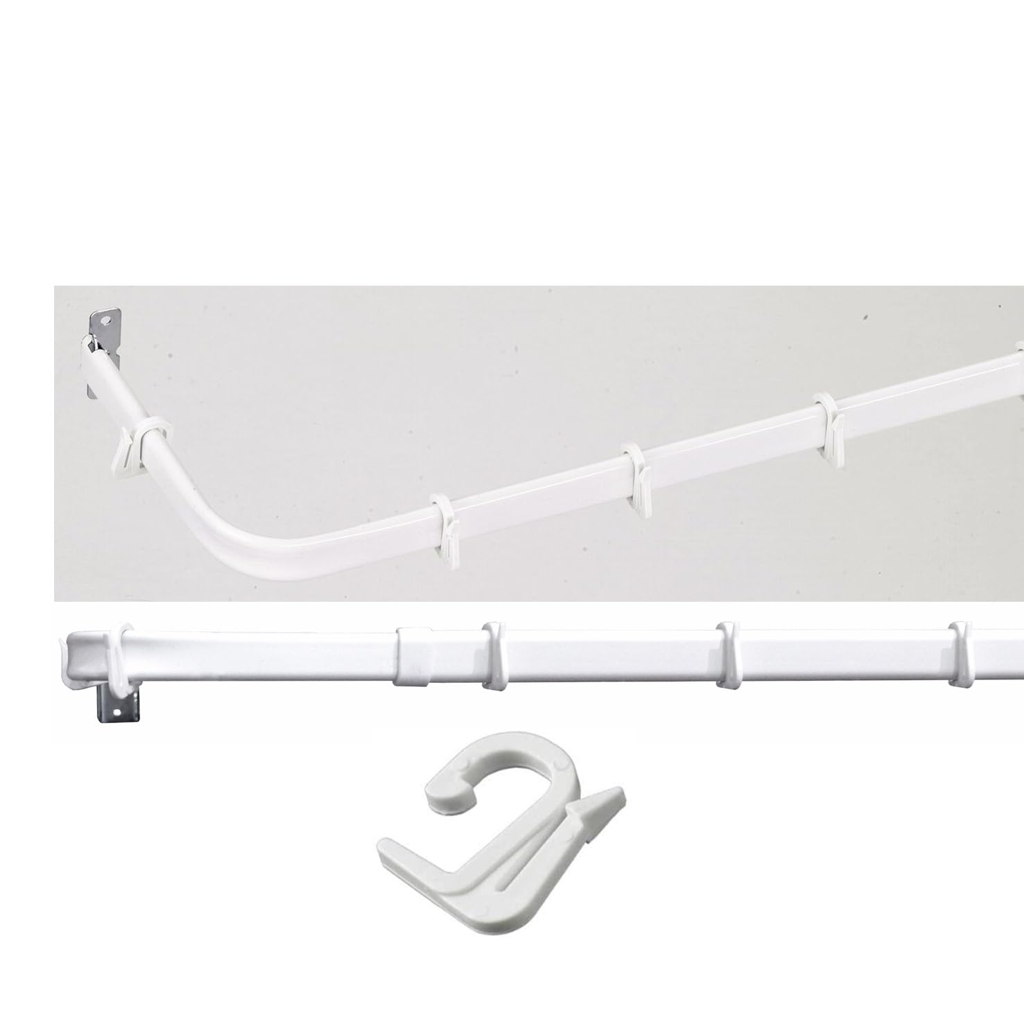 Swish Ultra Metal Extendable Valance Curtain Track Set, White, 250-400 cm