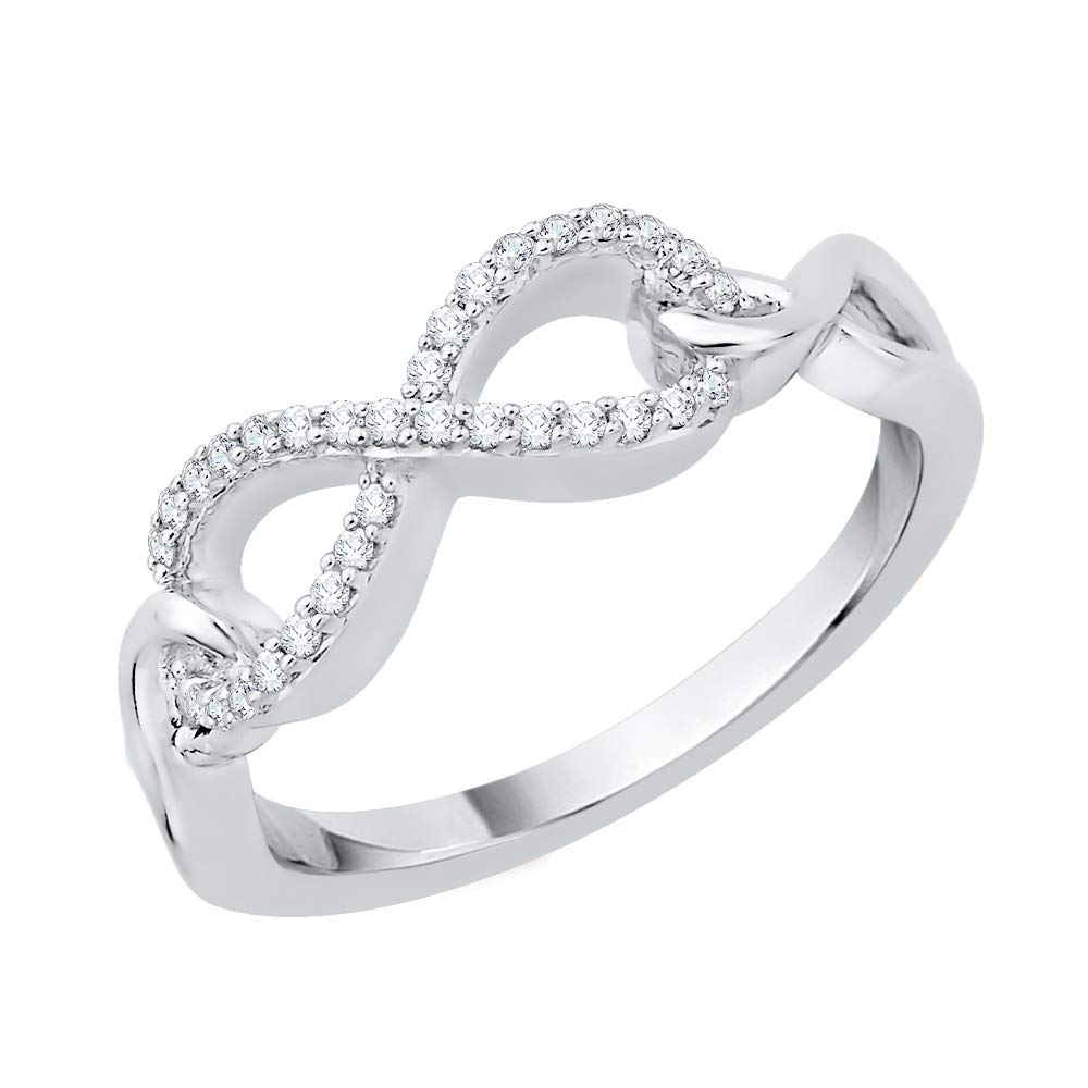 KATARINAInfinity Diamond Ring in Sterling Silver (1/8 cttw, I-J, SI)