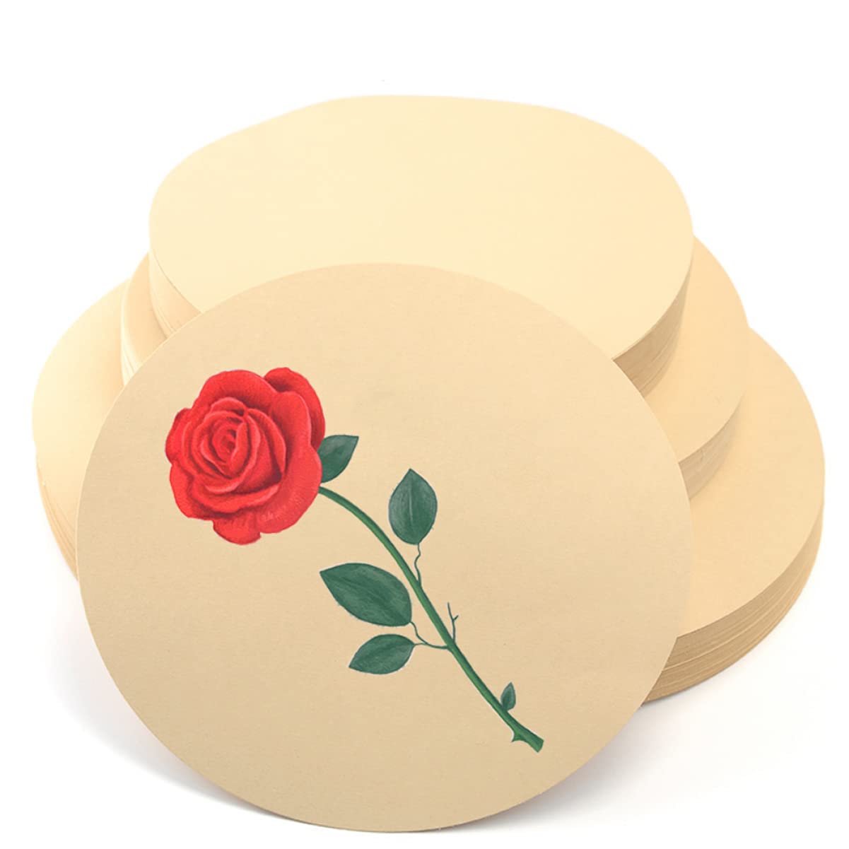 Holibanna 25 Sheets Round Sketch Paper Thick Drawing Pads for Arts Crafts for Doodling Scrapbooking Watercolor and More Diameter