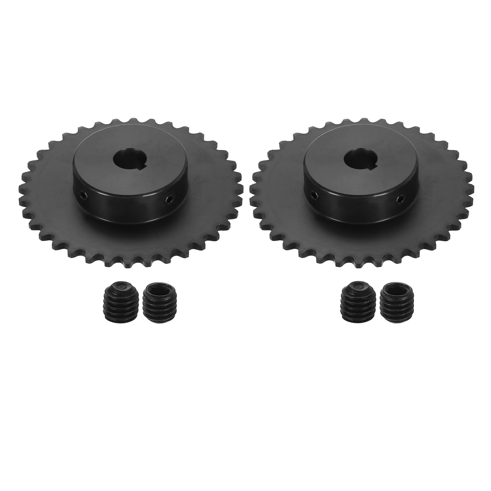uxcell 2 Pcs #35 Chain Roller Sprocket 3/4" Bore, 24 Tooth C45 Carbon Steel ANSI #35 Roller Sprocket Round Hole with Set Screws for ISO 06C Chain — Amazon image 26