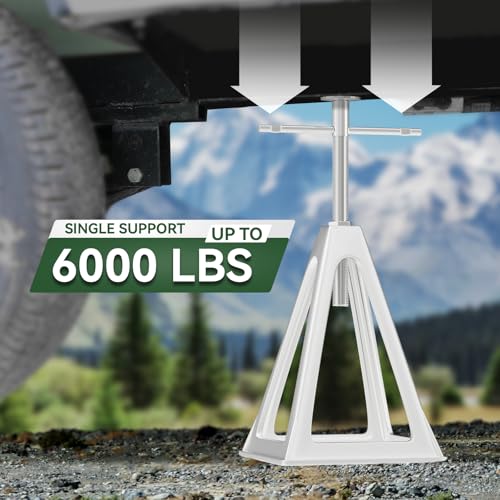 Image of RVGUARD RV Stack Jacks 1 Pack, Aluminum Stabilizer Jacks for RV Trailer Camper, Single Support Up to 6000 Lbs, Adjustable from 11 inch to 17 inch