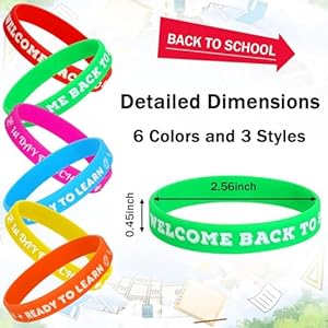 JUNEBRUSHS 42pcs Back to School Party Favors Silicone Bracelets First Day of School Gifts Prize Rubber Wristbands Supplies for School Decorations Accessories Goodie Stuffers Fillers(6 Designs) JUNEBRUSHS 42pcs Back to School Party Favors Silicone Bracelets First Day of School Gifts Prize Rubber Wristbands Supplies for School Decorations Accessories Goodie Stuffers Fillers6 Designs