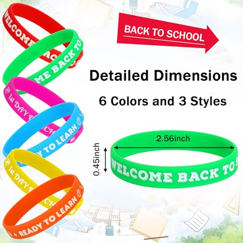 JUNEBRUSHS-42pcs-Back-to-School-Party-Favors-Silicone-Bracelets-First-Day-of-School-Gifts-Prize-Rubber-Wristbands-Supplies-for-School-Decorations-Accessories-Goodie-Stuffers-Fillers6-Designs JUNEBRUSHS 42pcs Back to School Party Favors Silicone Bracelets First Day of School Gifts Prize Rubber Wristbands Supplies for School Decorations Accessories Goodie Stuffers Fillers6 Designs