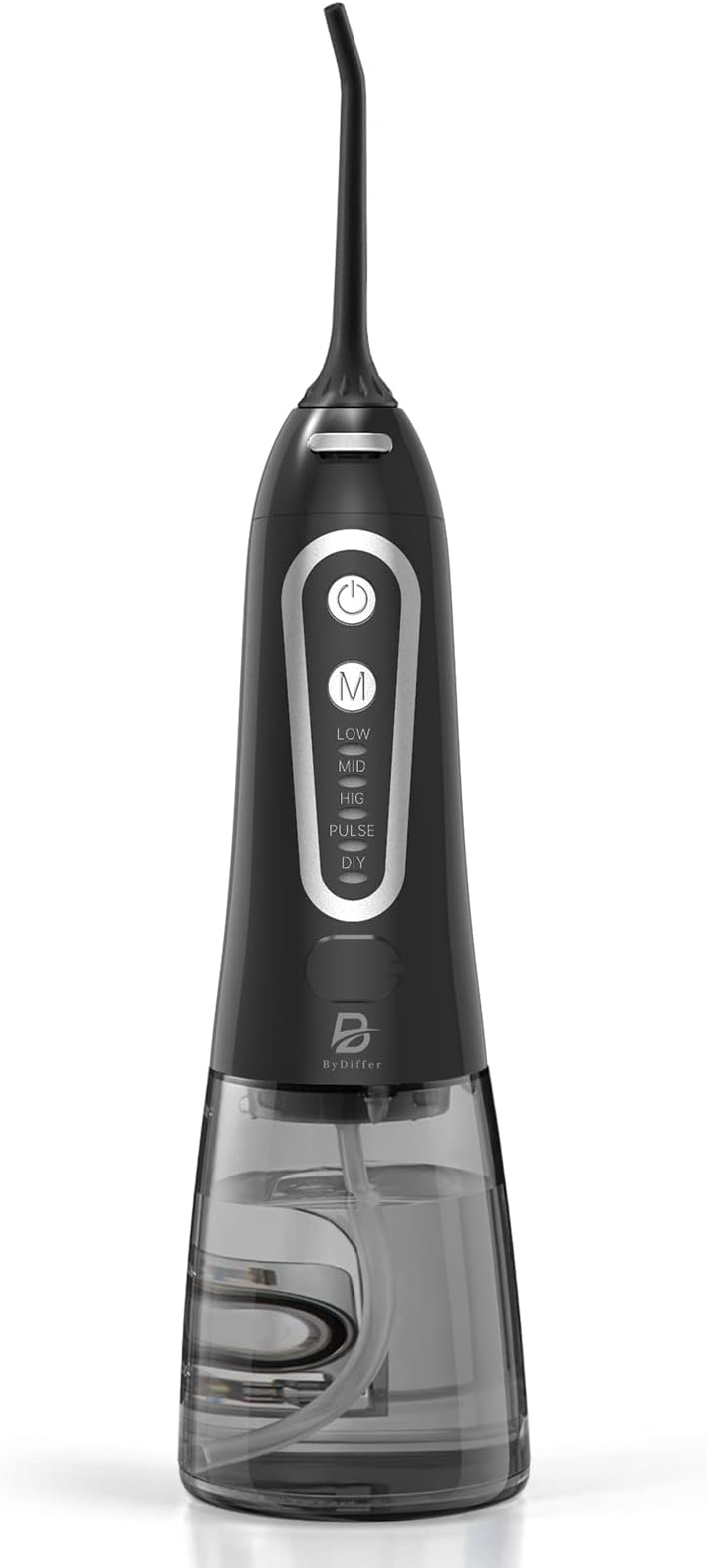ByDiffer Water Flosser, Cordless Water Flossers for Teeth Cleaning Picks, 300ML 5 DIY Modes 5 Water Jet Tips Rechargeable IPX7 Waterproof Dental Portable Oral Irrigator, Black