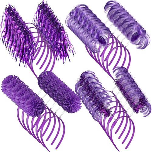Bandeaux à pompons violets pour cheveux de femme : lot de 24 accessoires pour queue de cheval