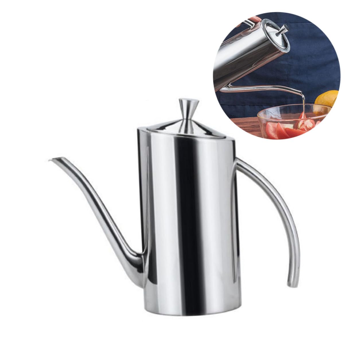 TEHAUX Acero Inoxidable Botella Dispensadora de Aceite 500ml, Control