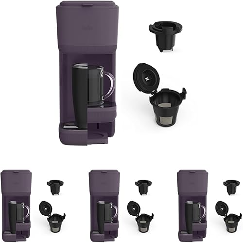 Vista 9 de BELLA Cafetera de una sola porción, cápsulas K y café molido compatible con bandeja de goteo extraíble y ajustable, apagado automático y accesorios