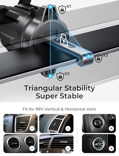 LISEN 2-in-1 MagSafe Car Mount (Vent + Dash, Magnetic, No Charging) — view 8