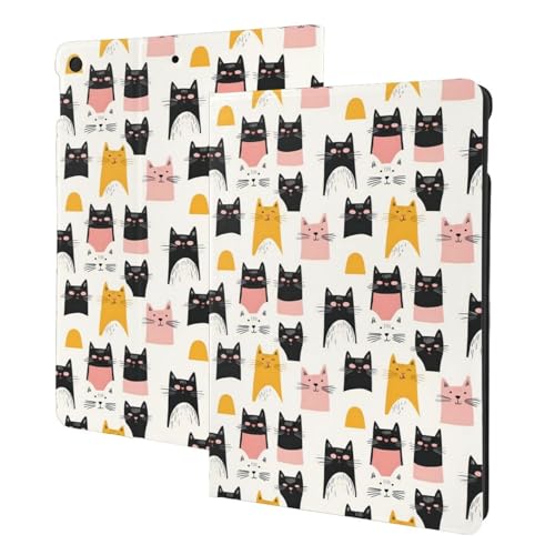 Étui iPad 10.2 chats mignons colorés pour égayer vos séances de lecture et de travail sur canapé