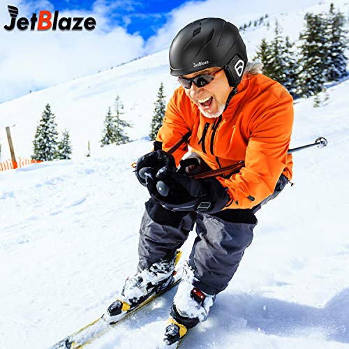 JetBlaze Snow Helmet, Ski Helmet, Snowboard Helmet for Men Women Youth (Black, S)