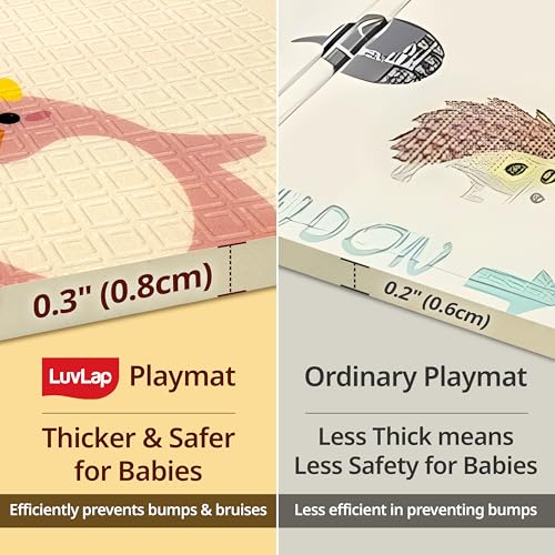 Image of LuvLap Jungle Time Double Sided Water Proof Baby Floor Mat, Multicolor, Reversible Floor mats for Kids, Baby mats for Floor, Crawling Baby, Extra Large Size, 6'5 inch x 4'10 inch (195.5cmx147cm), 0.8cm Thick