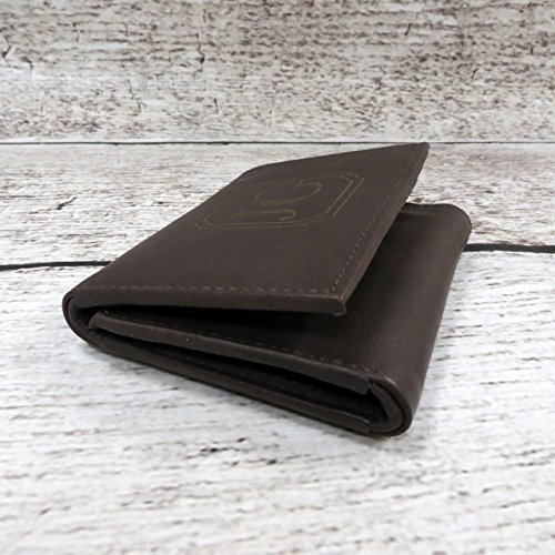 Brown Genuine Leather Tri Fold Personalized Mens Wallet Black (777) #TOP2
