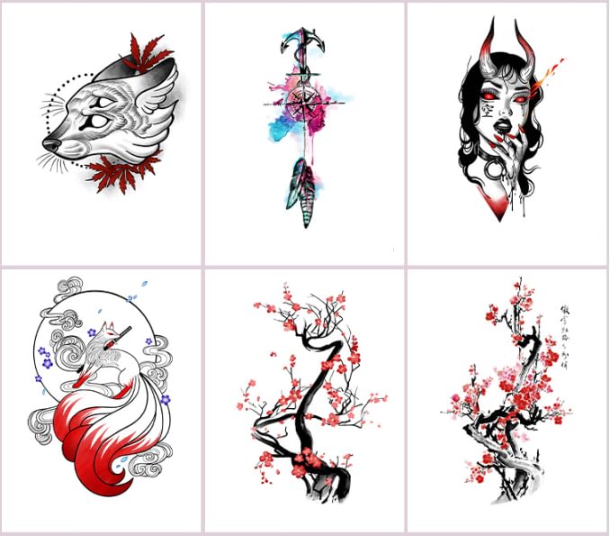 5 Stück Temporäre Tattoo-Aufkleber – Kräutersaft Design, Wasserfest, Entwickeln Sich In 24–48 H