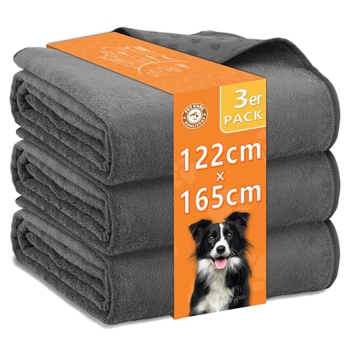 Bunlitent Waschbare Hundepads 165x122 cm 3er Set, Waschbare Haustier-Urinunterlage Schnell Absorbierend, Wasserdicht für Welpen & Inkontinente Hunde, Stubenreinheit & Training, Grau