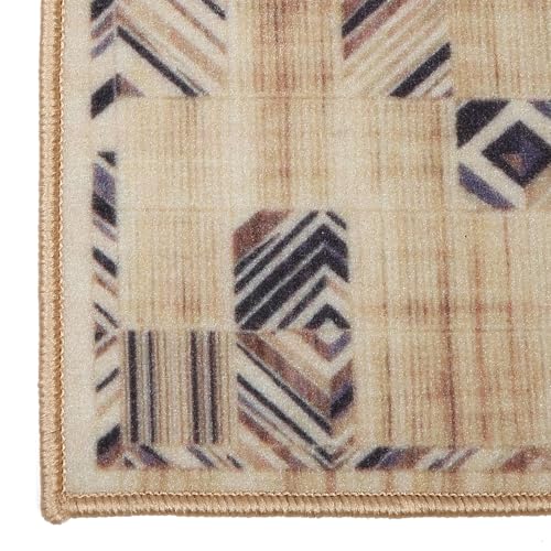 Image of HUES & SHADES Coir Door Mat for Outdoor Entrance - [37 x 57 cm] | Natural Coconut Fiber Brush Mat for Shoes Cleaning, Heavy Duty Non-Slip Doormat for Front Porch, Patio, Entryway (Earthy Patchwork)
