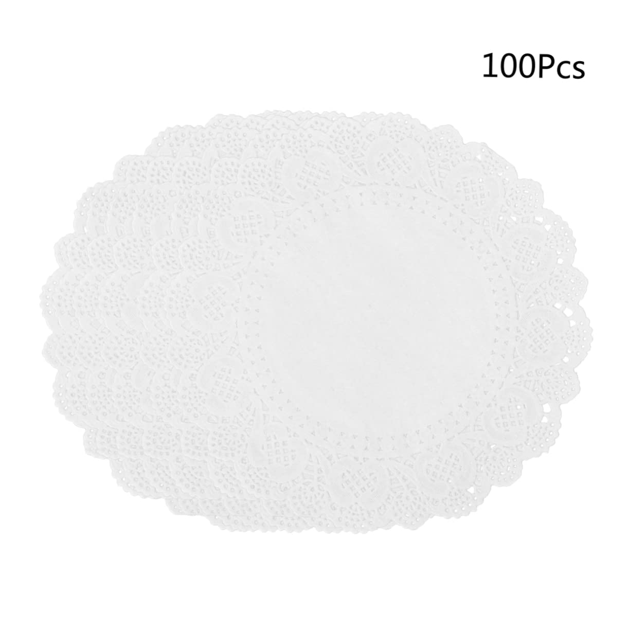 Unomor Lace Hollow Paper Cake Box Liner 100pcs Disposable White Paper Baking Tools for Wedding