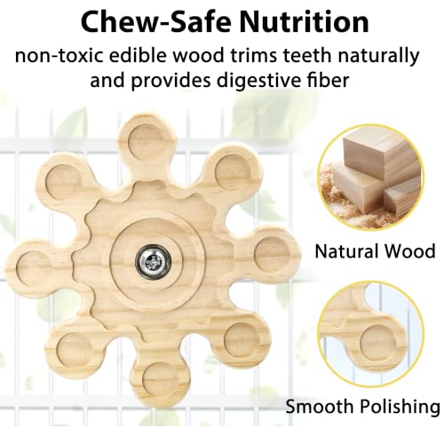 Image of Upgraded Larger & Thicker Rotating Kiln-Dried Wood Chinchilla Toy