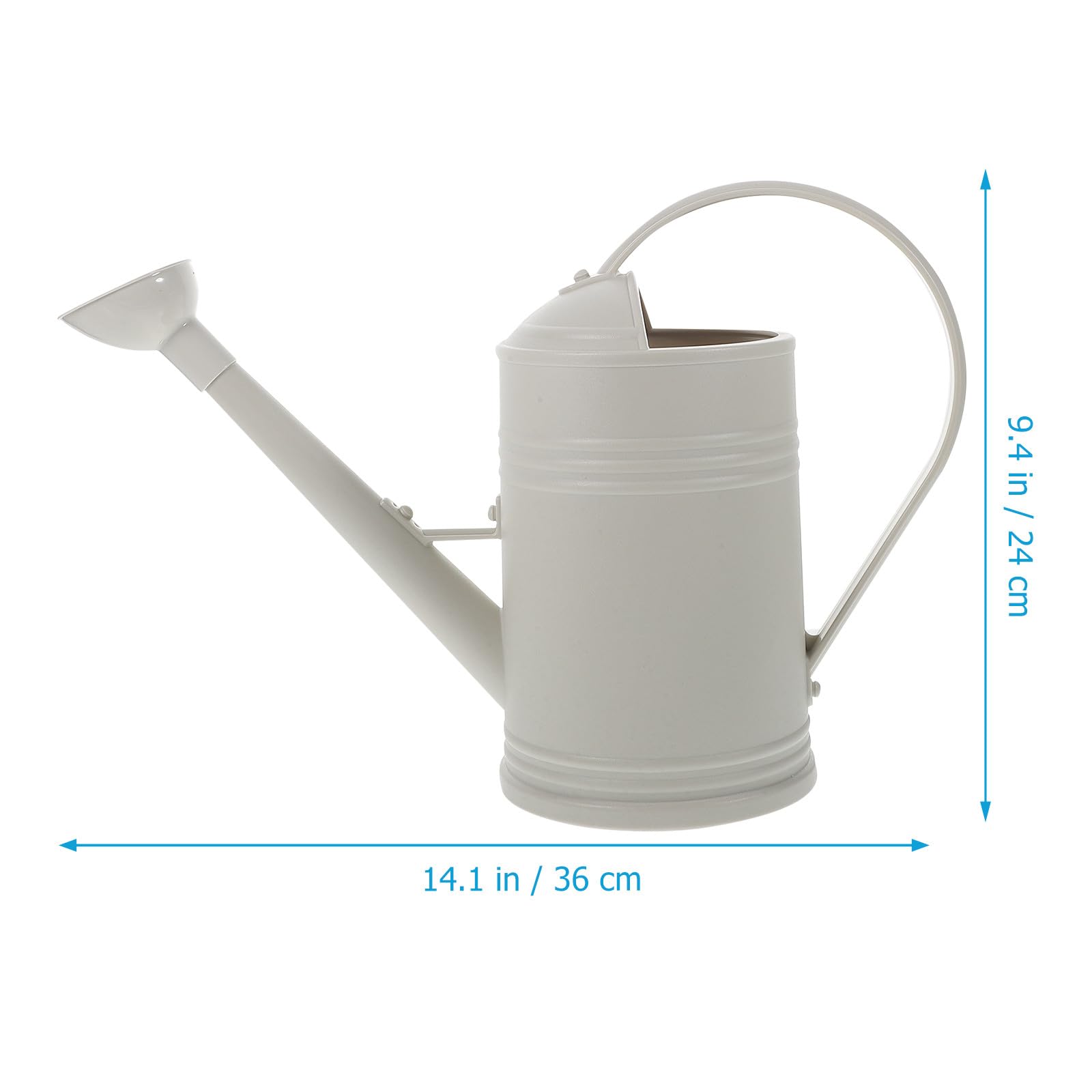 Regadera de Jardín 18L Boquilla Larga Material Acero Inoxidable y Plástico Color Beige Claro para Interior y Exterior Riego de Plantas Suculentas y Flores Capacidad Grande y