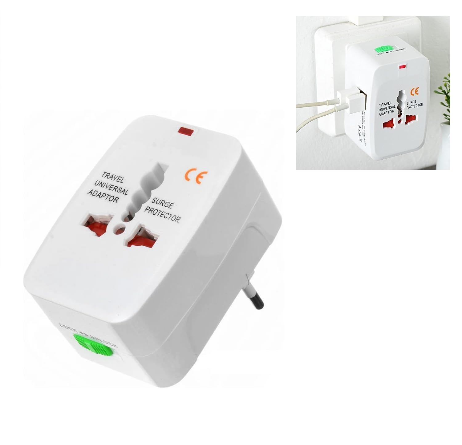 KRYLAR-All in One Worldwide Universal Travel Plug Adaptor with Type C USB Ports Build in Wall Charger with Multi Power Outlet in International 200 Countries for All Devices Like Phone,Laptop(White)-image-16