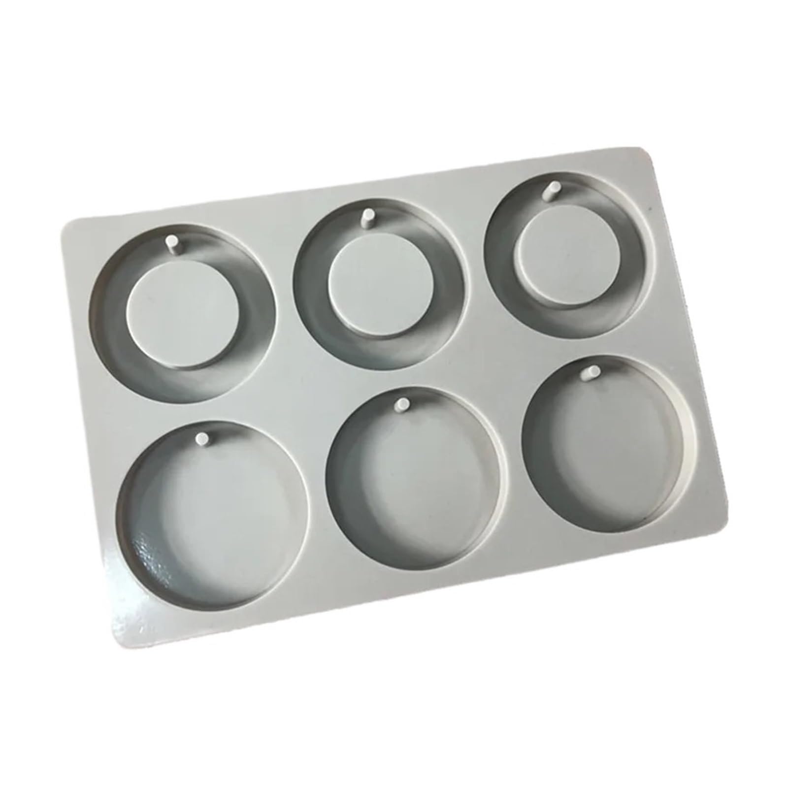 6 cavity DIY Soap Mold Silicone Wax Label Gypsum Hanging Solid Bottom Plate Handmade Hexagonal for Making Soaps Bar(Color 2)