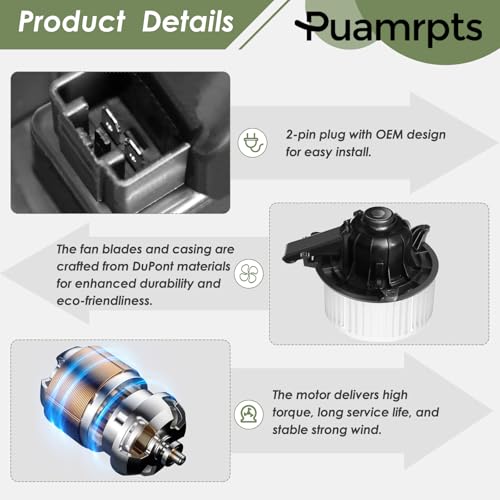 Image of AC Heater Blower Motor Compatible with Ford and Lincoln Vehicles - F150 2009-2014, Expedition 2009-2017, Navigator 2009-2017 - Replace# AL1Z19805A, 75873, 700237