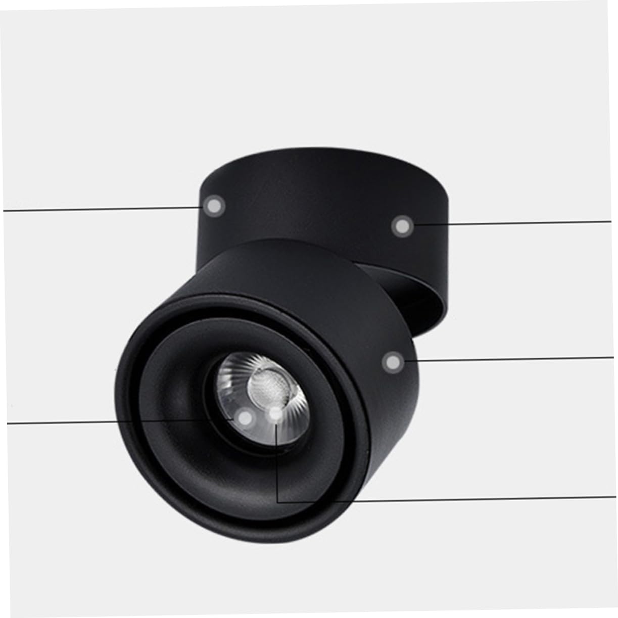 Holibanna LED Deckeneinbaustrahler 10w Aluminium Verstellbar mit Einfacher Installation und Aufputzmontage für Schaufenster und Ladenbeleuchtung in Schwarz