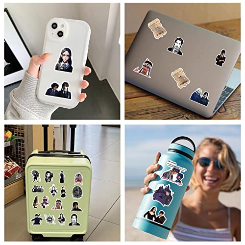 100 Pcs Addams Stickers - Decalques Para Água Vinil Adesivos À Prova D'água Para Laptop, Carro, Mal