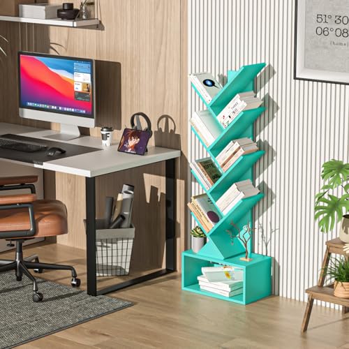 SHEEPAM 9-Tier Tree Bookshelf Floor Standing Narrow Space Storage Bookcase - image 6