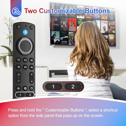 Image of Replacement Voice Remote Control Fit for Fireseries TV Cube, TV Stick (Lite, 4K Max, 4K, HD), Smart TV (3rd Gen), for Omni Series, Insignia /Toshiba /Pioneer /Hisense Smart TVs