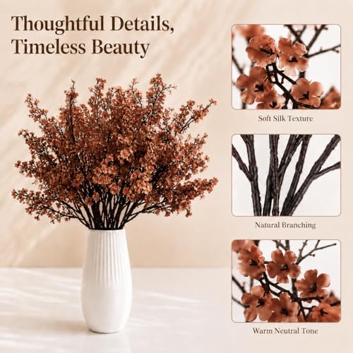 Image of Mandy's 6 Bundles Artificial Brown Baby's Breath Flowers