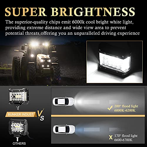 image for BUNKER INDUST Side Shooter LED Light Pods Wiring Harness Kit, 2pcs 4�