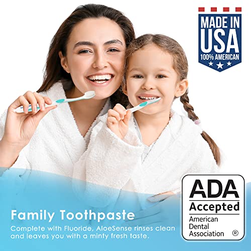 Aloesense Fluoride Toothpaste, Naturally Soothing Toothpaste Sensitive Teeth And Gum Care With Aloe Vera, Allantoin & Fresh Mint Flavor, Gentle & Natural Toothpaste, Ada Approved (5-Oz, 1 Count) #TOP2