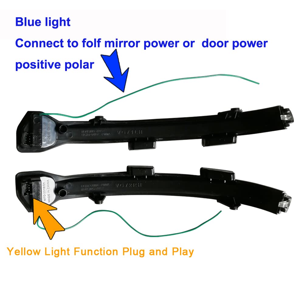 Indicatori Di Direzione A LED Per Specchietto Golf 7 MK7 GTI - Blu-Giallo, Dinamici E Impermeabili - Foto 3