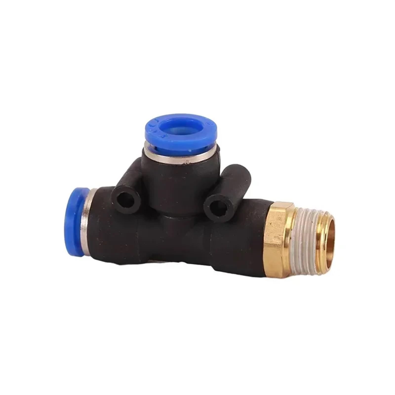 Raccord de connecteur d'air à couplage pneumatique PD, raccord en T en forme de T : Compatible avec les tuyaux flexibles de 4 à 12 mm et les tailles de filetage mâle M5-1/2" BSPT(PD6-M5,50 Pcs)