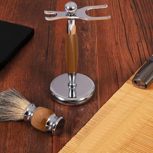VICYUNS Luxury Grooming Shaving Set for Men Including Double-sided Razor, Allergy Shaving Soap, Stainless Steel, Hair Shaving Brush,10 Replacement Blades (Agate Color)