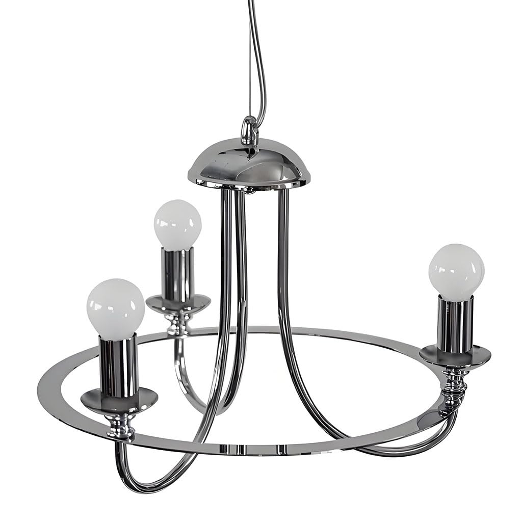Lustre rétro argenté E14 suspension industrielle réglable pour éclairage restaurant 38cm