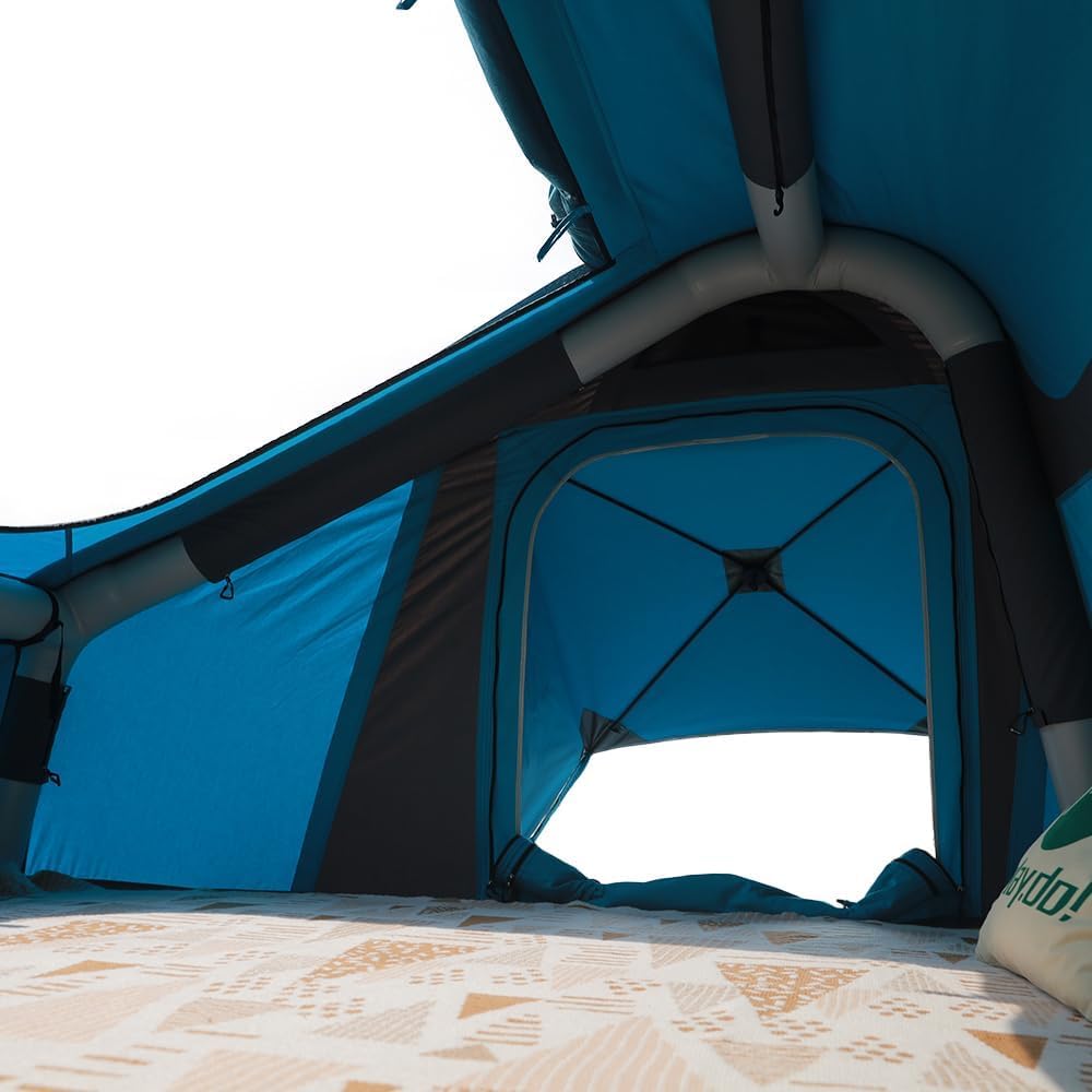 Tente Toit De Voiture ImperméAble Tente Gonflable Camping Tente Voiture Glamping 2 Portes 1 FenêTre 1 Lucarne 220x160x136cm pour 2 Personnes