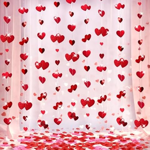 Mauts 52FT Valentine's Day Heart Bunting Banner Cover