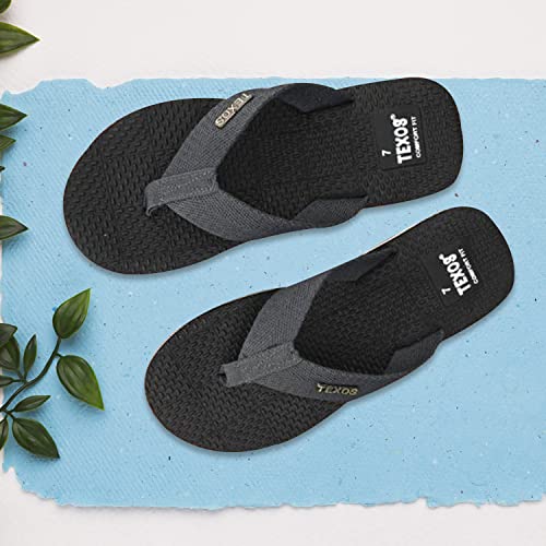 Image of Birde Texos Premium Range of Slippers and Flip Flops for Men -EMB-1-BLACK