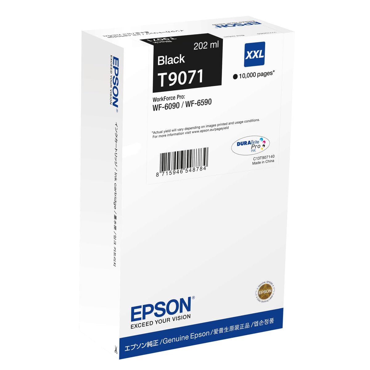 Epson T9071 - 202 Ml - Gr??e Xxl - Schwarz - Original - Tintenpatrone - F?r Workforce Pro WF-6090, WF-6590 (c13t90714n)