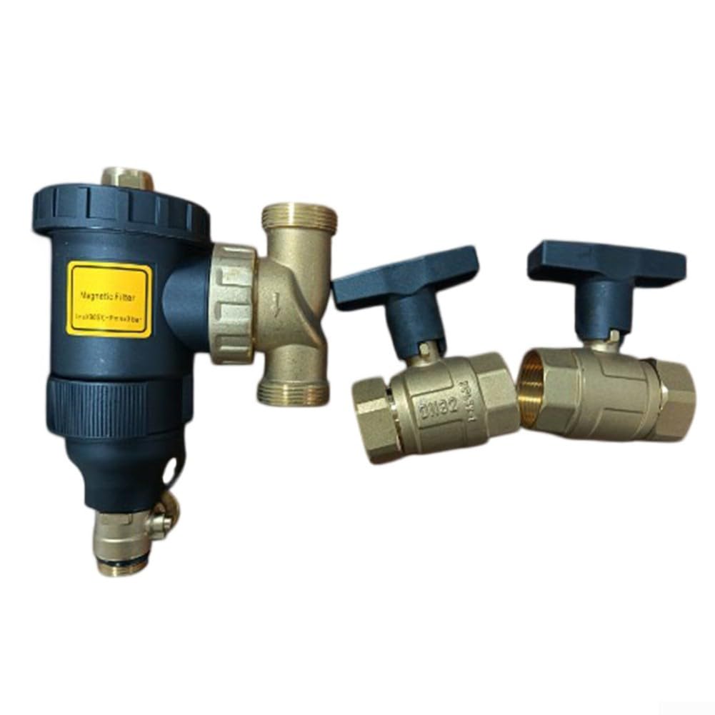 Filtro magnético DN32 con válvula de bola para calderas colgantes de pared y sistemas de calefacción por suelo radiante, eliminación de lodos y óxido